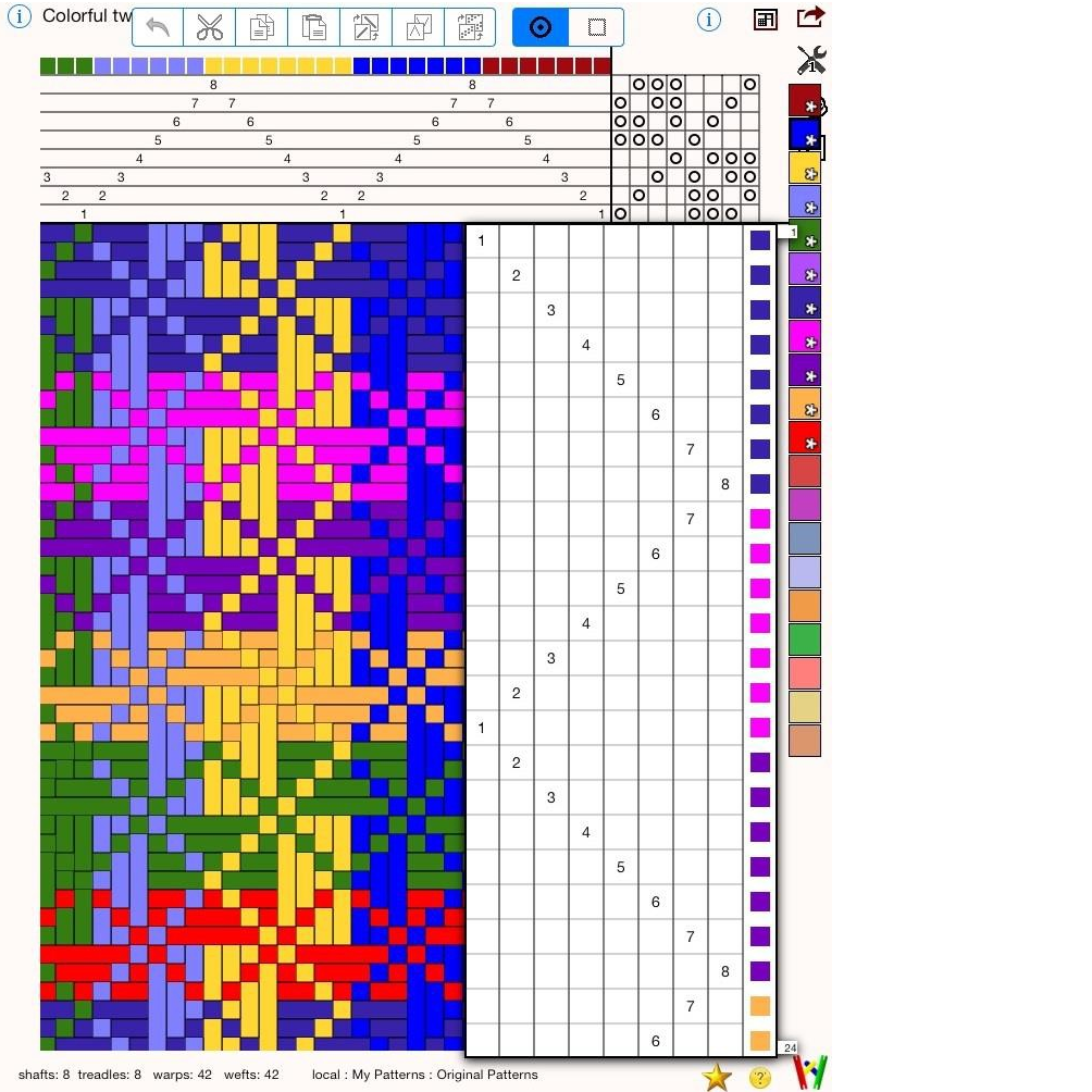 Vævemønstre på tablet / mobil